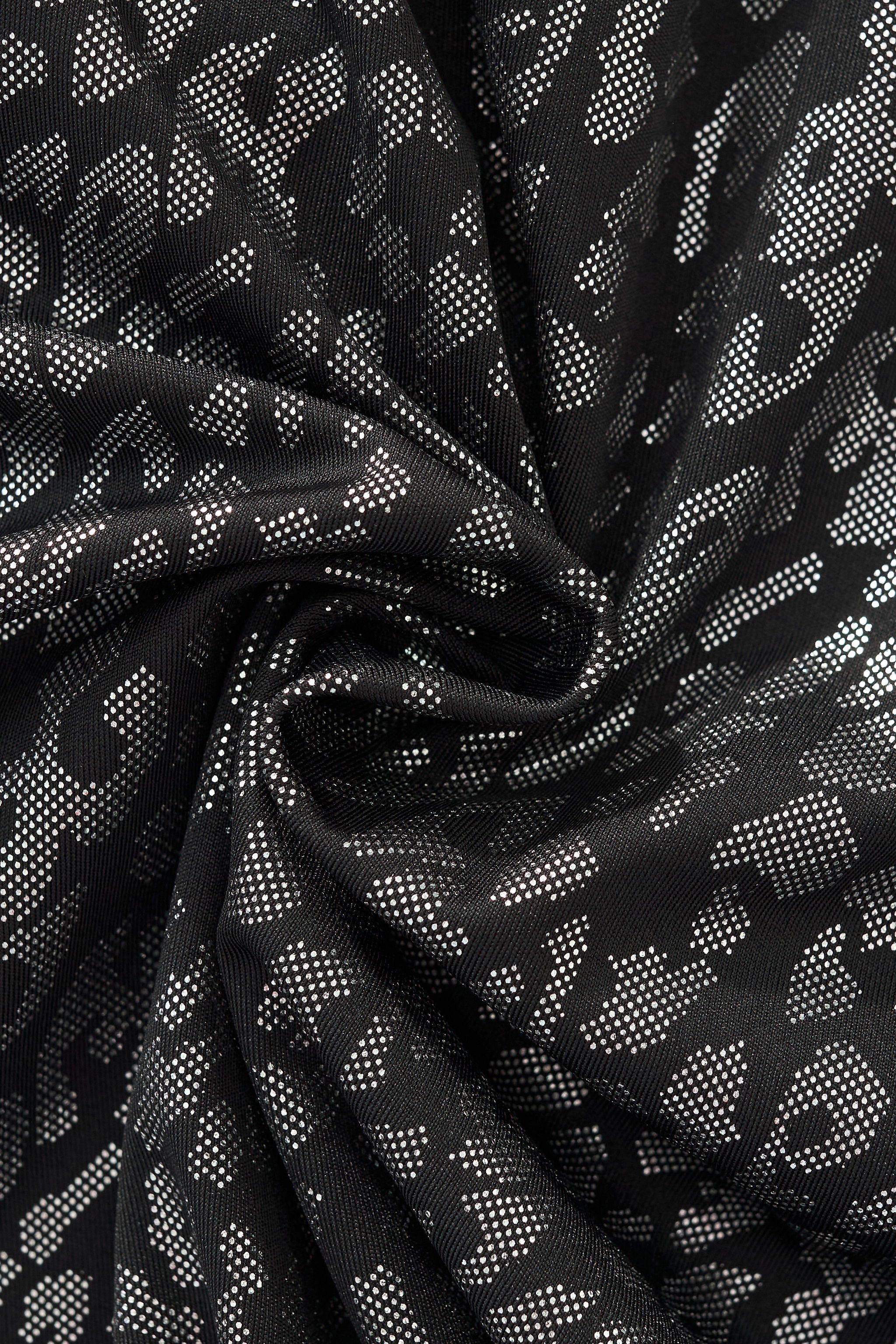Tonal Leopard Jacquard Shirt BLACK