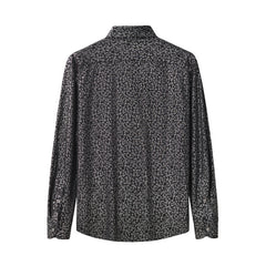 Tonal Leopard Jacquard Shirt BLACK