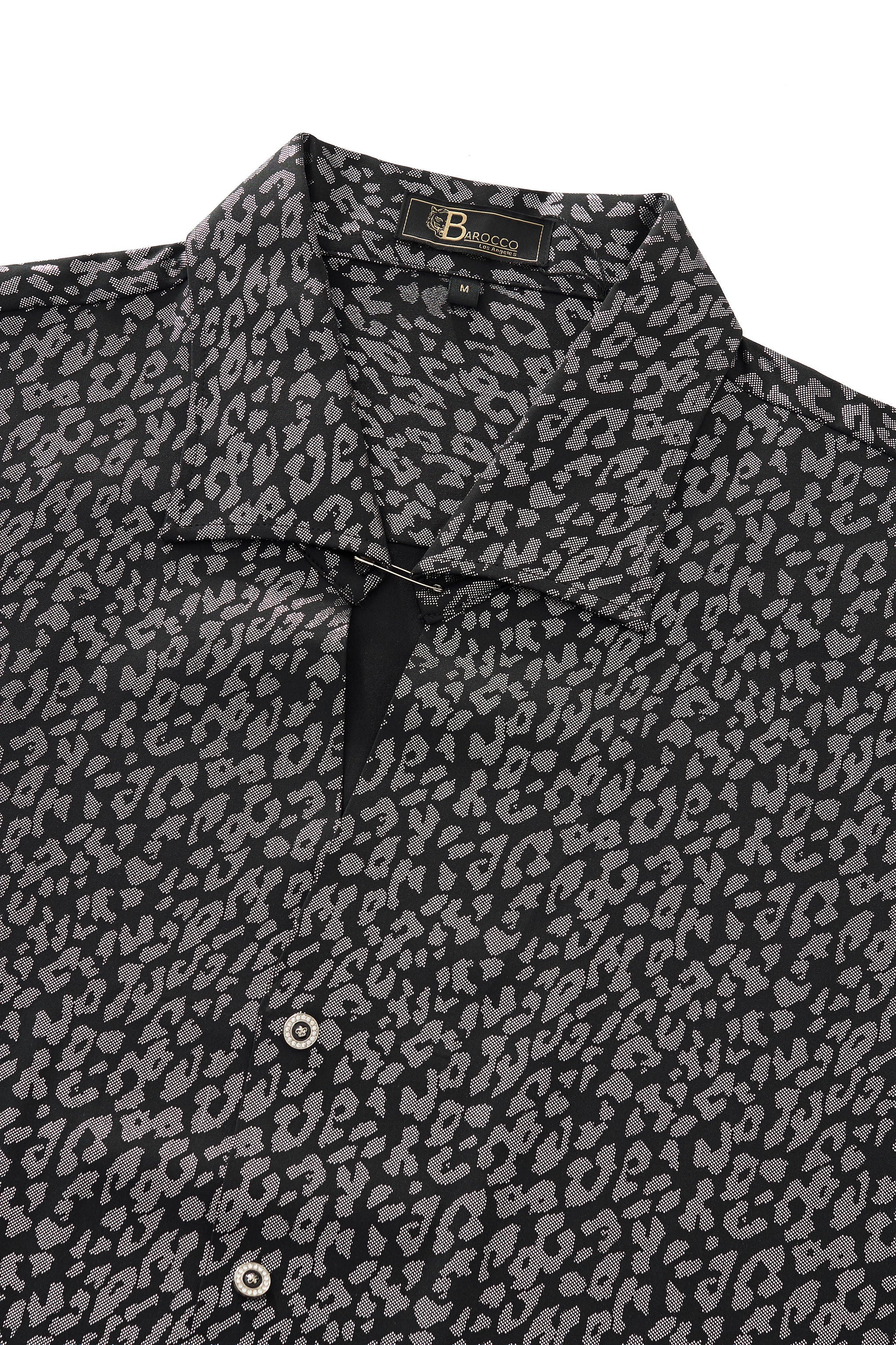 Tonal Leopard Jacquard Shirt BLACK
