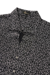 Tonal Leopard Jacquard Shirt BLACK