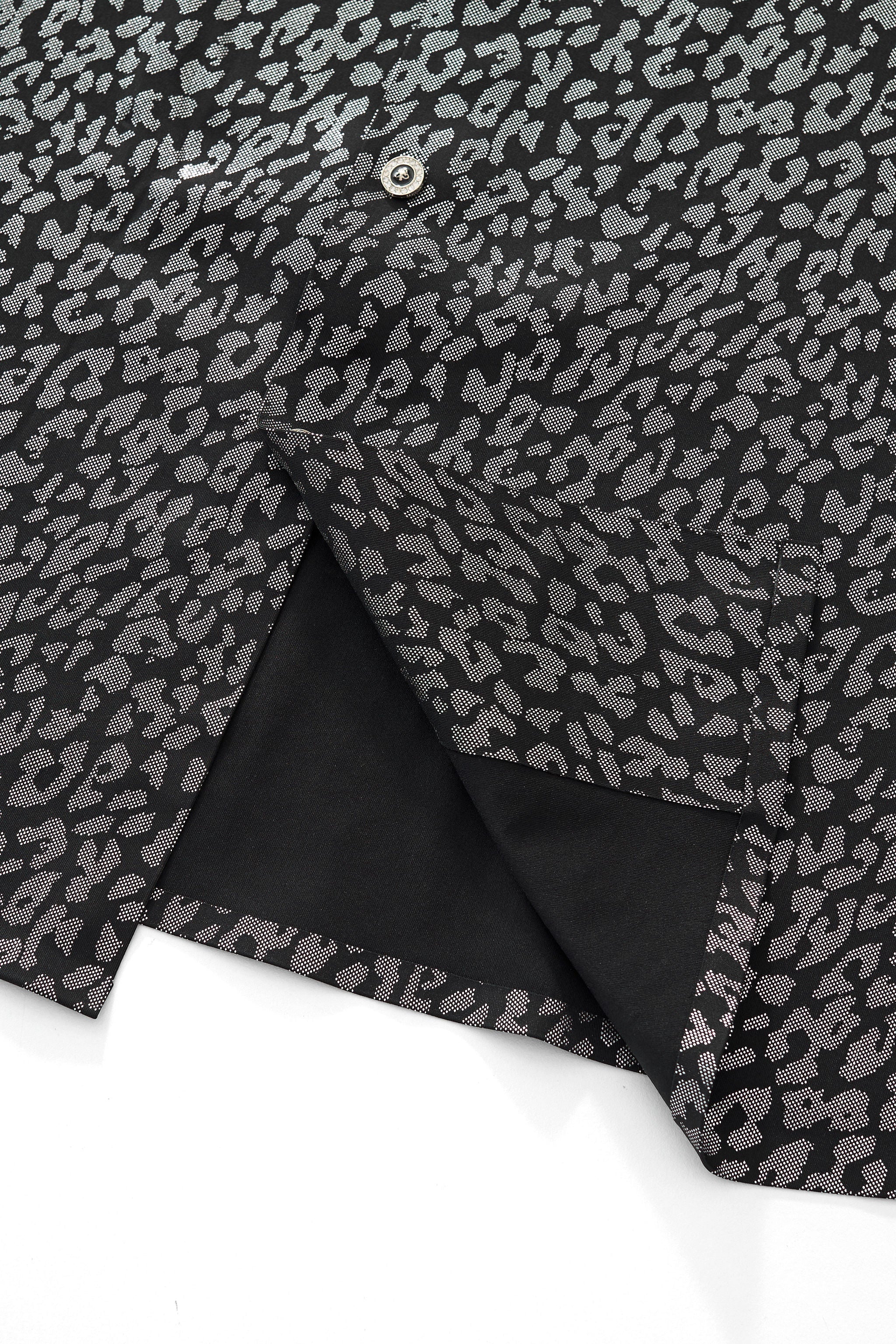 Tonal Leopard Jacquard Shirt BLACK