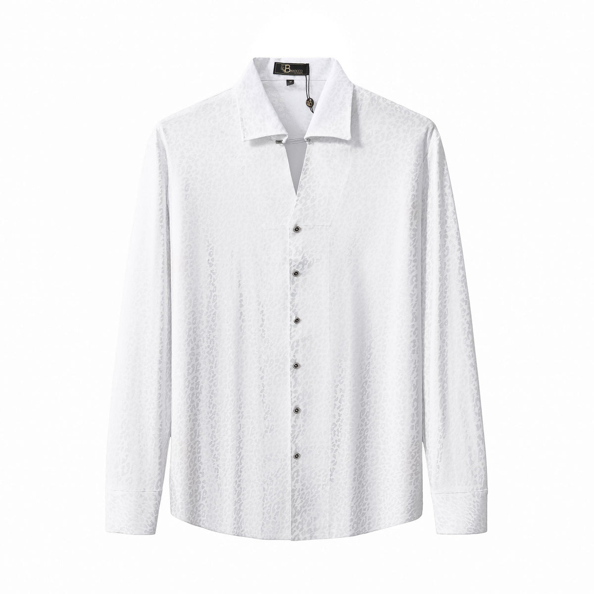 Tonal Leopard Jacquard Shirt WHITE