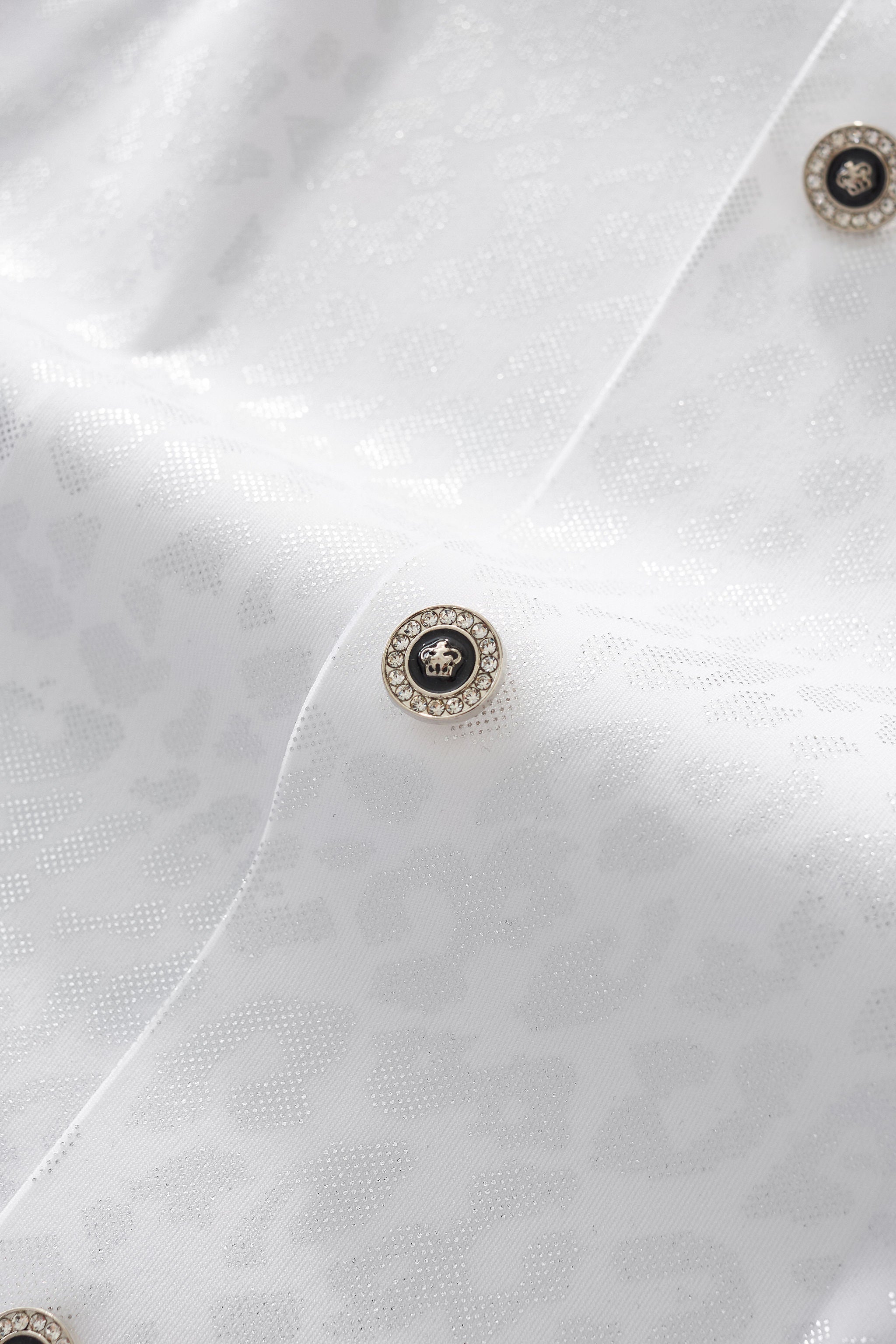 Tonal Leopard Jacquard Shirt WHITE