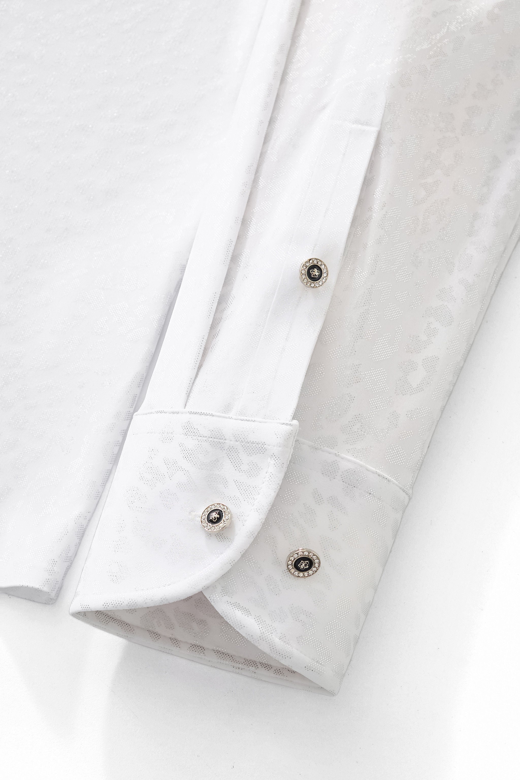 Tonal Leopard Jacquard Shirt WHITE