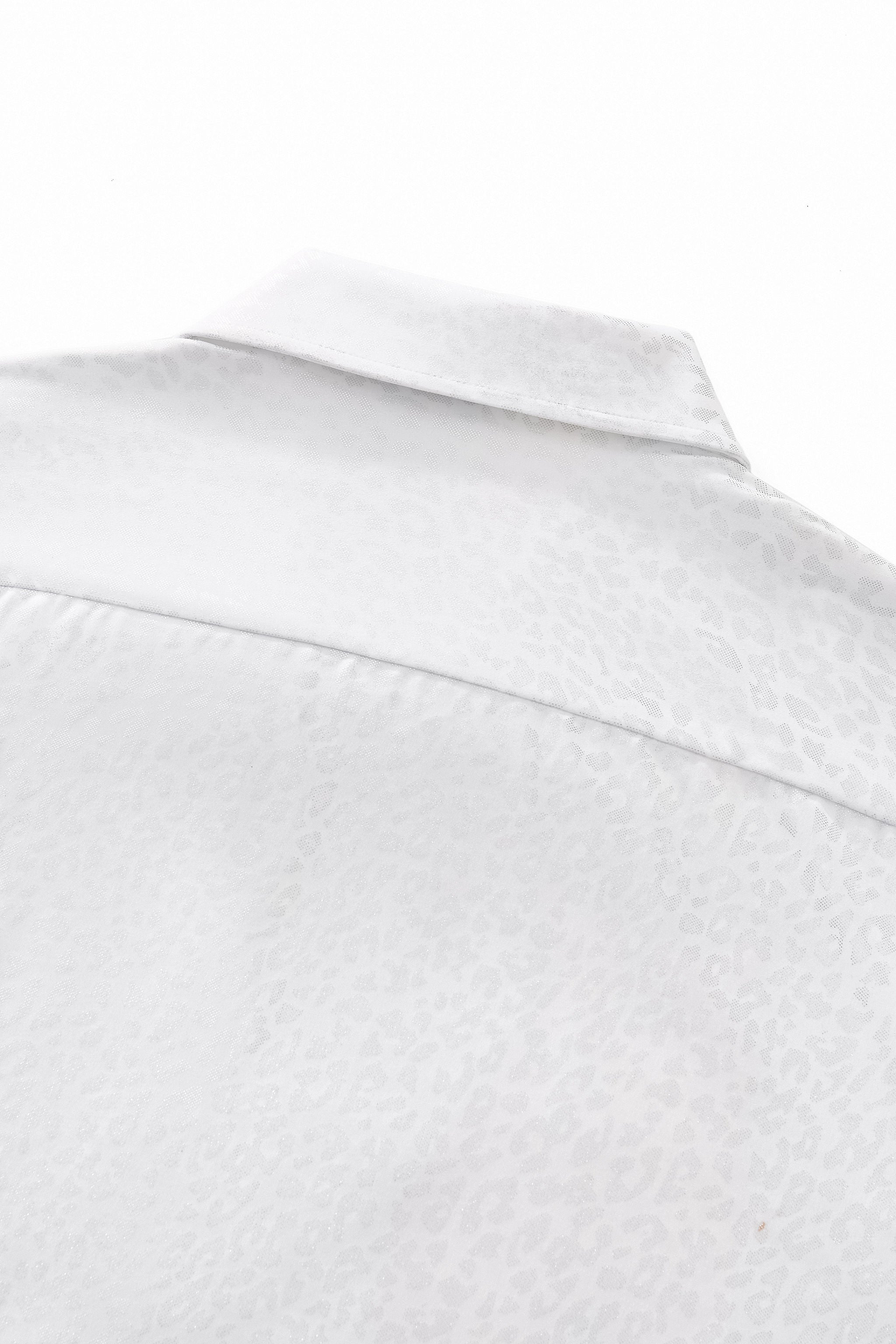 Tonal Leopard Jacquard Shirt WHITE