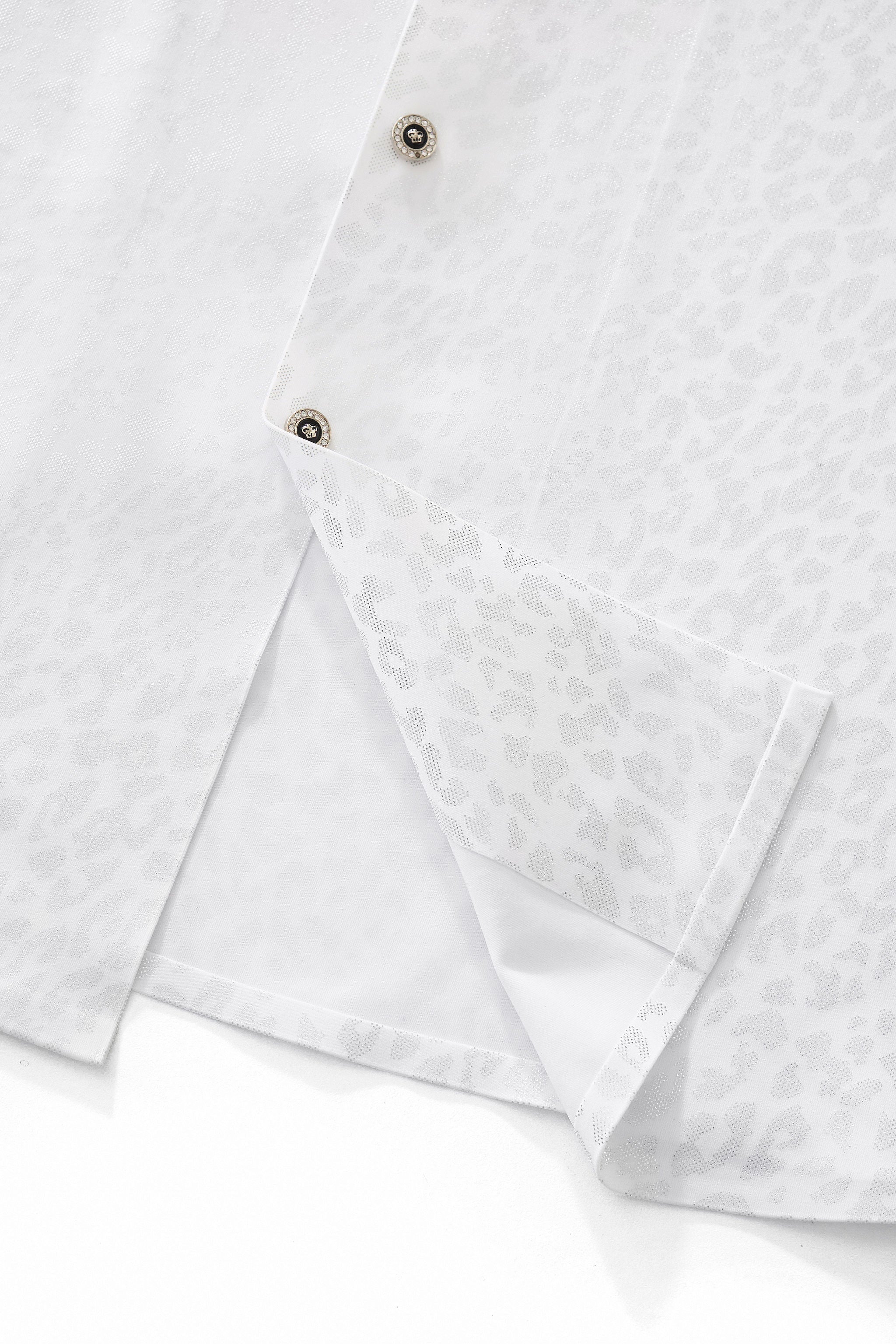Tonal Leopard Jacquard Shirt WHITE
