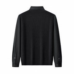 Lustre Knit LS Polo BLACK/BLACK
