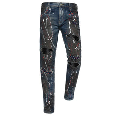 STREET EDGE Denim Pants DENIM/RED