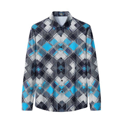 Diamond Plaid Stretch Shirt – El Baron BLUE