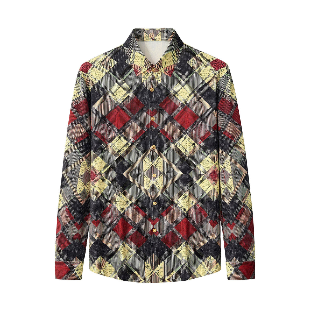 Diamond Plaid Stretch Shirt – El Baron RED