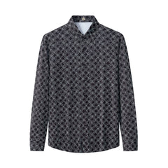 Seamless Geo Print Shirt – El Baron BLACK