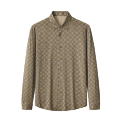 Seamless Geo Print Shirt – El Baron KHAKI