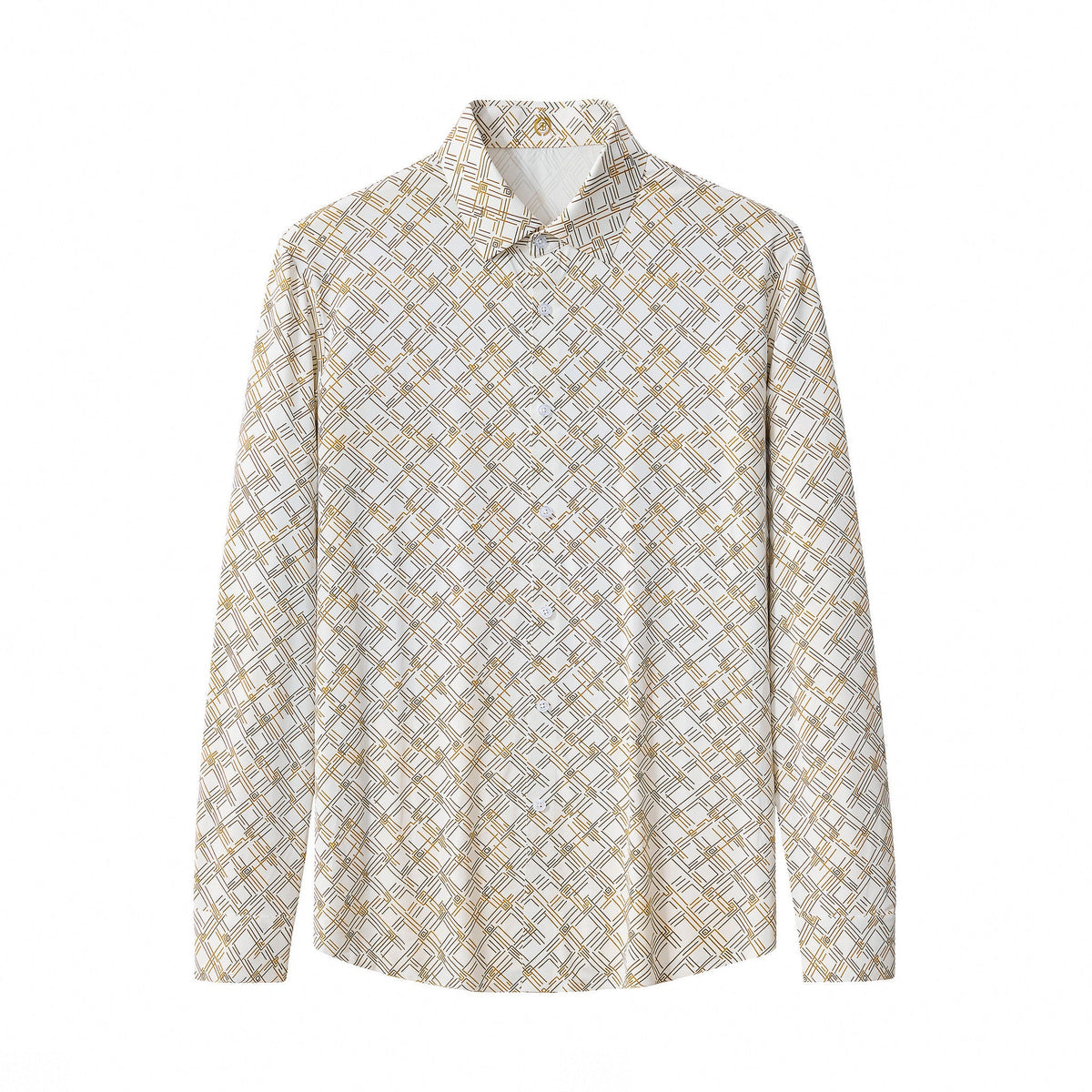 Seamless Geo Print Shirt – El Baron WHITE