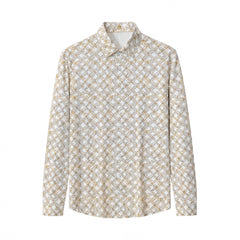 Seamless Geo Print Shirt – El Baron WHITE