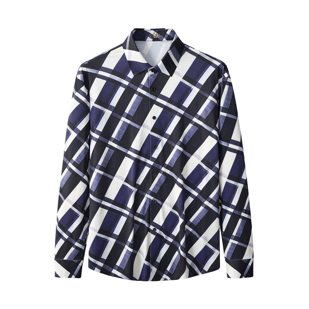 Seamless Bold Plaid Shirt – El Baron BLUE