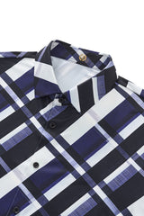 Seamless Bold Plaid Shirt – El Baron BLUE