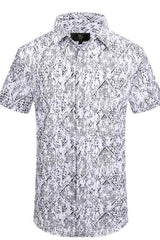 Geometric Cascade SS Shirt WHITE/BLACK