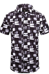 Abstract Mono Grid SS Shirt WHITE/BLACK