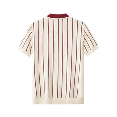 ModStripe Knit Shirt IVORY/WINE