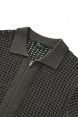 Breeze Mesh Zip Knit SS Shirt ARMY GREEN