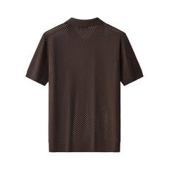 Riviera Mesh Knit SS Shirt COFFEE