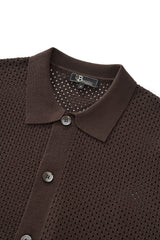 Riviera Mesh Knit SS Shirt COFFEE