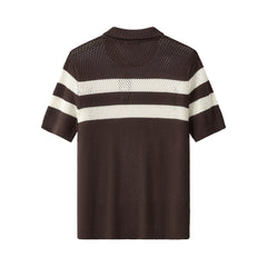 Marina Stripe Knit SS Shirt COFFEE