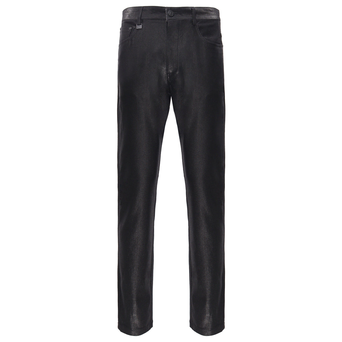 Men’s Elegant Black Textured Dress Pants BLACK