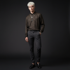 Noir Cheetah Stitchless LS Shirt BLACK