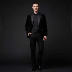 Valent Noir Velvet Blazer BLACK